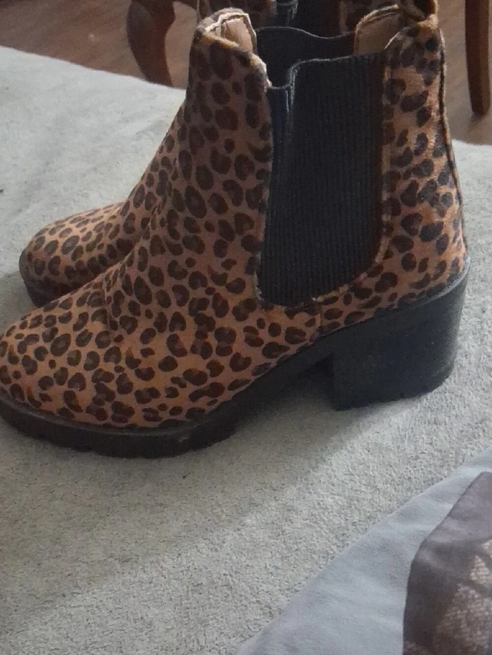 Seven7 Leopard Print Ankle Booties in Brown and Black